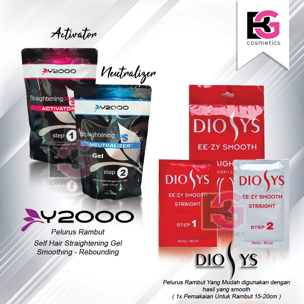 ⭐BAGUS⭐ Y2000 STRAIGHTENING PLUS SYSTEM | Y2000 Pelurus Rambut 2 x 125ml | Diosys Set Mini Cultusia Rebonding