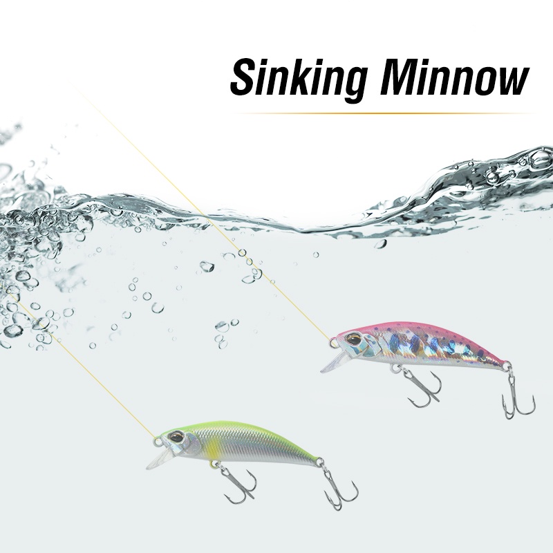 1pc Umpan Pancing Ikan Minnow 3D Bahan ABS Ukuran 5cm / 5g Dengan 2 Kail Treble