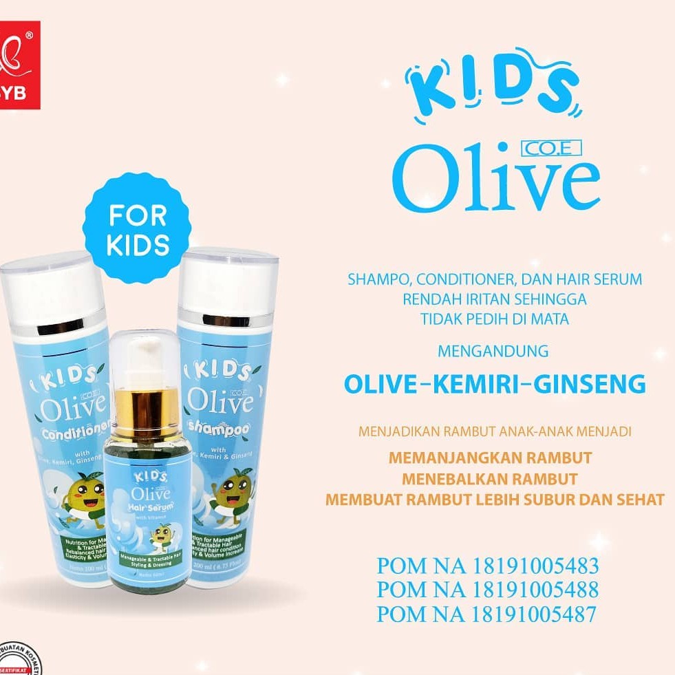 (BPOM) SYB OLIVE KIDS PAKET LENGKAP - PAKET OLIVE KIDS SAMPO-CONDITIONER- SERUM KIDS OLIVE GINSENG