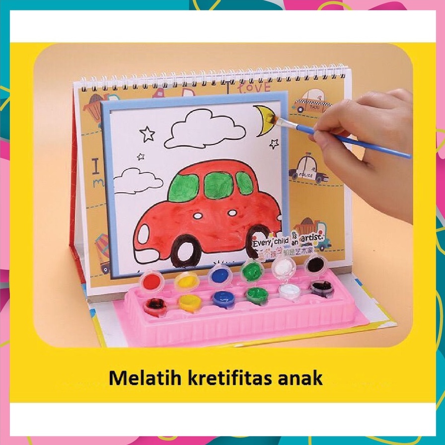 

BUKU GAMBAR MELUKIS MENGGAMBAR DENGAN CAT AIR DAN KUAS PAINTING BOOK ANAK