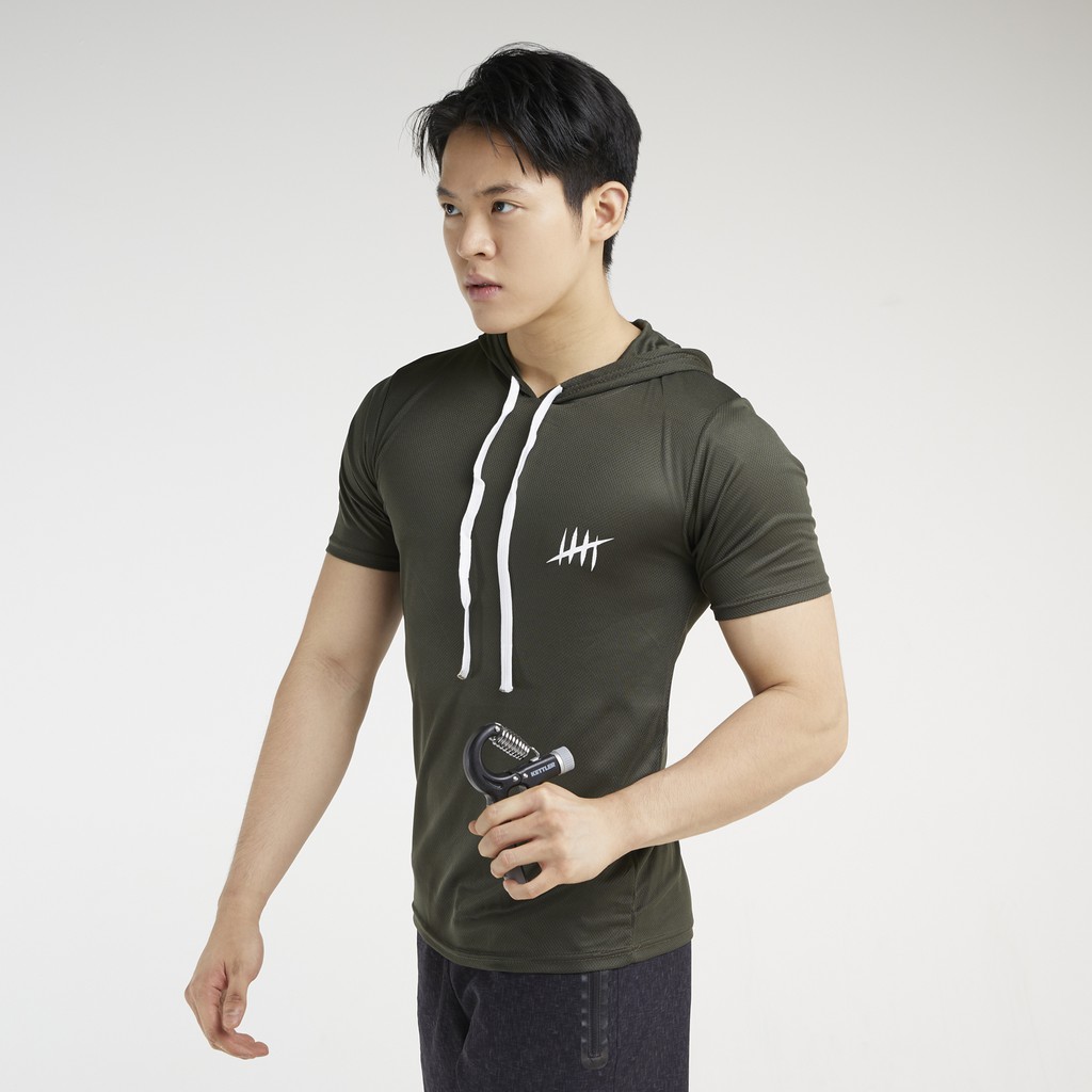 DONSON Sportswear Simple Hoodie Lengan Pendek Extra Fine Polyester Warna Army