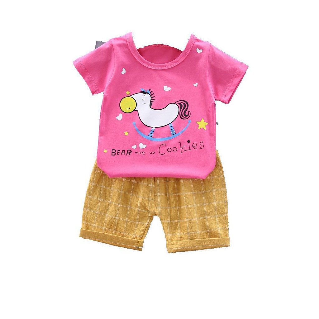 Setelan Baju Anak Perempuan Balita Import | Set Kaos Anak Cewek / Kualitas Premium harga Murah horse MB