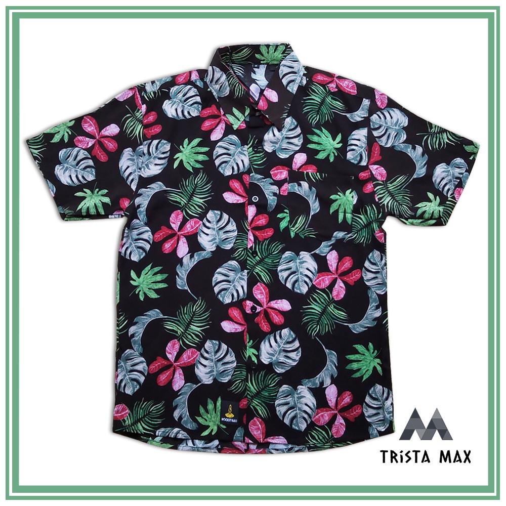 Baju Pantai Pria Motif Bunga - Baju Pantai Distro - Kemeja Pantai Keren - Baju Pantai Original