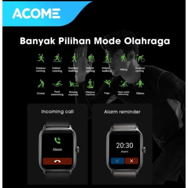 ACOME S1 Sport Smart Watch Tahan Air Bluetooth Monitor Kesehatan ORIGINAL