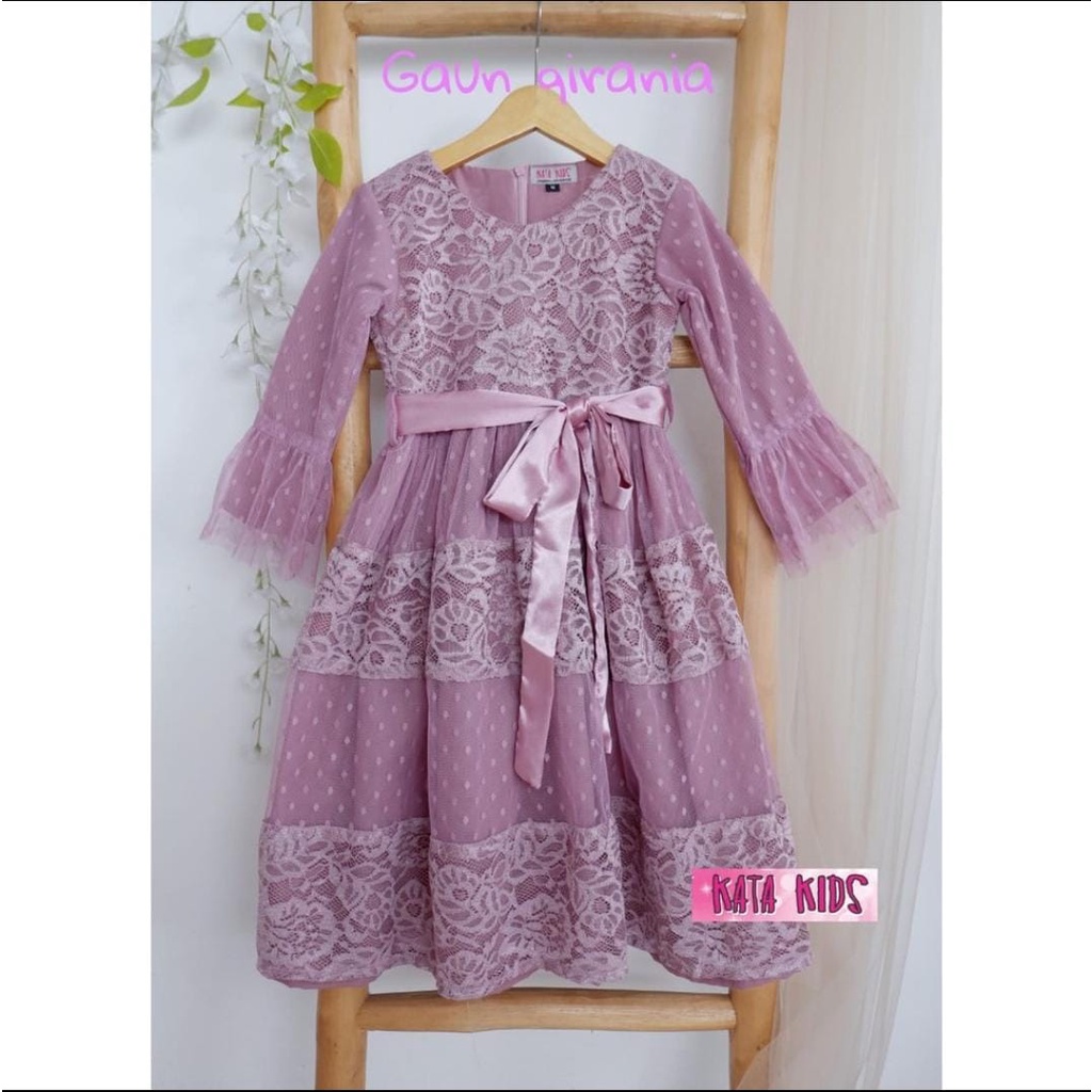 dress kekinian - dress brokat - baju anak 3-12 tahun - gaun anak