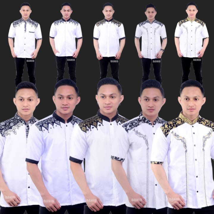 Baju koko pria dewasa lengan pendek terbaru koko bordir koko batik murah koko laki laki muslim koko 