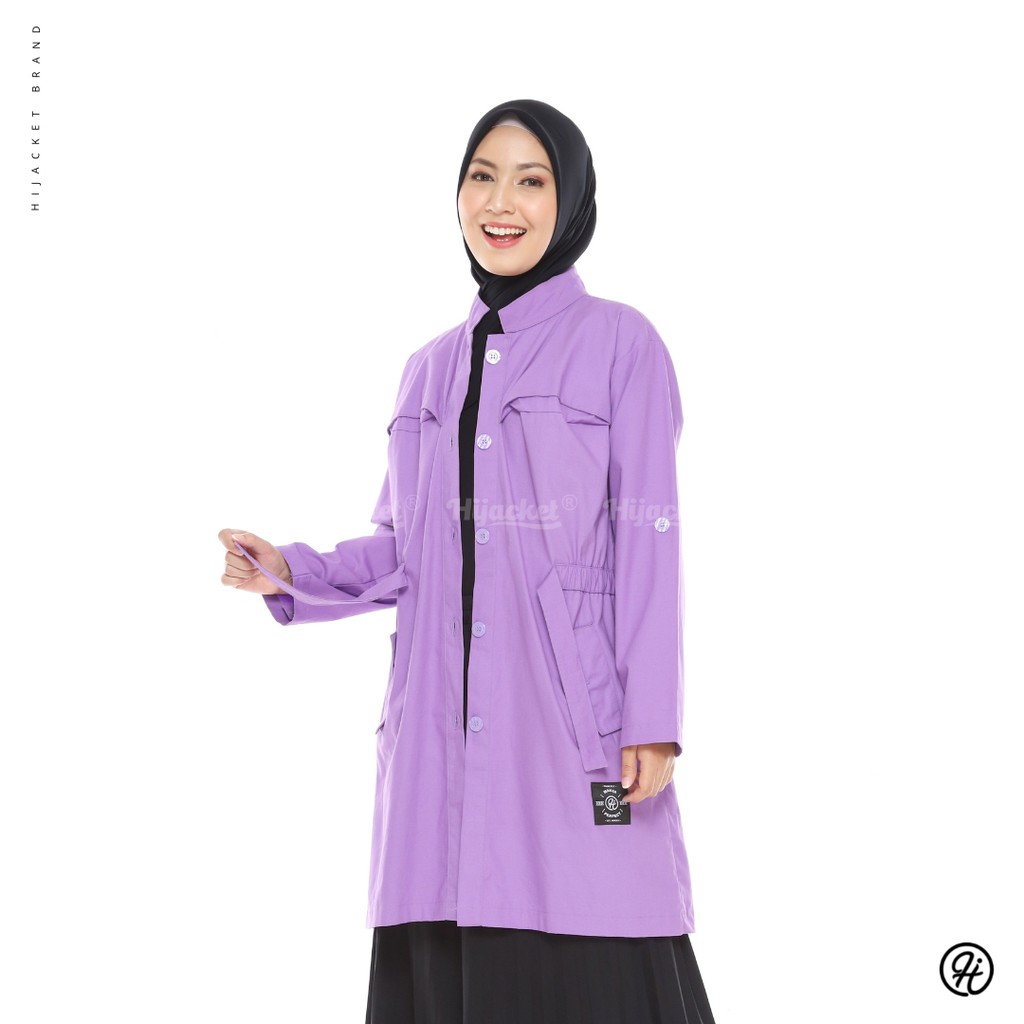 HIJACKET VALERIA | HIJAKET JAKET HIJAB PANJANG WANITA MUSLIMAH SYARI-Purple