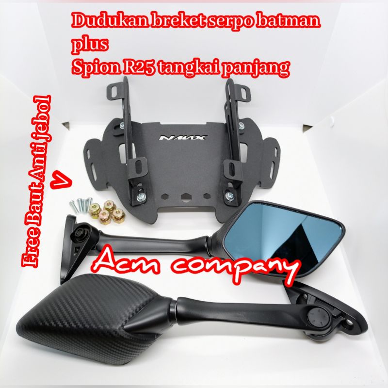 Spion Variasi Nmax 155 Old & New - Spion R25 Panjang plus dudukan breket batman Nmax