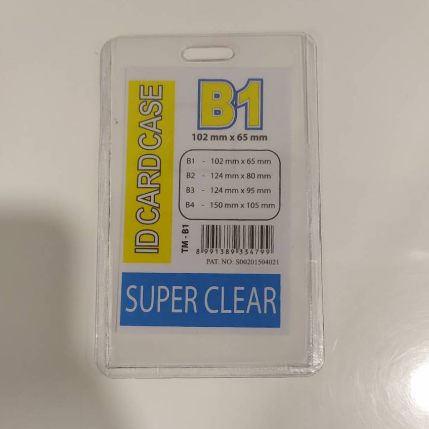 

Name Tag Plastik / Tempat ID Card Portrait / Berdiri Super Clear - Glue Card B1 Isi 10