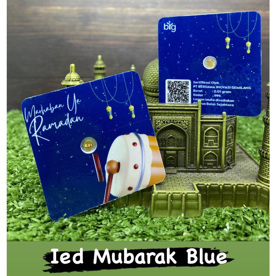 New Idul Fitri Eid Mubarak Logam Mulia Emasin Mini BIG Gold Emas 24k 0.01 0,01 gram