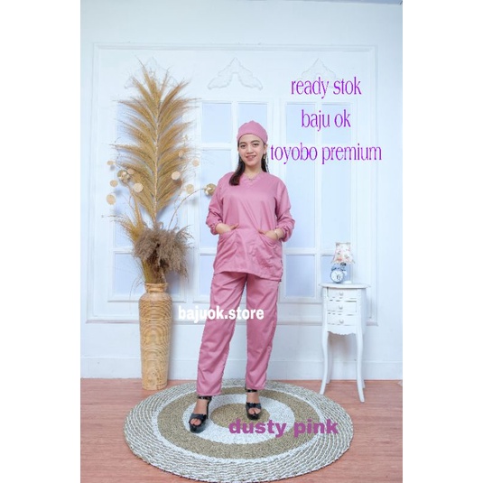 Baju ok lengan 3/4 baju ok lengan panjang jumbo baju jaga dokter baju perawat scrub medis american drill