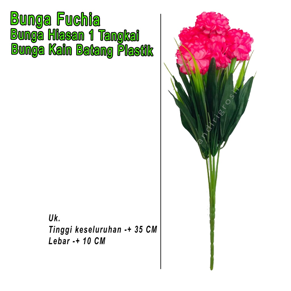 Bunga Hiasan *Bunga Hydrangea * Bunga Kain Batang Plastik *1 tangkai