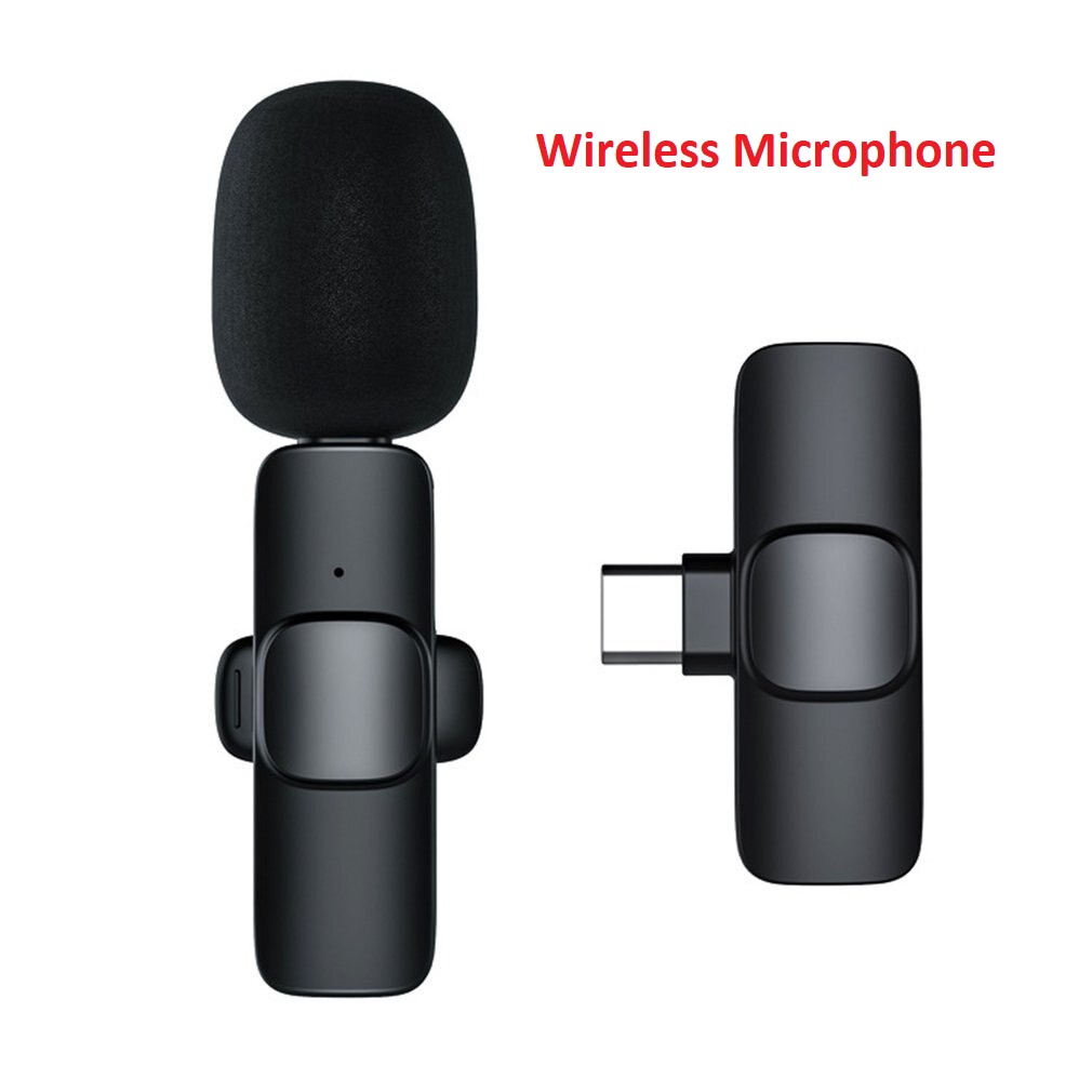 Microphone Wireless Clip On Smartphone Vlog Lavalier Mic Wireless