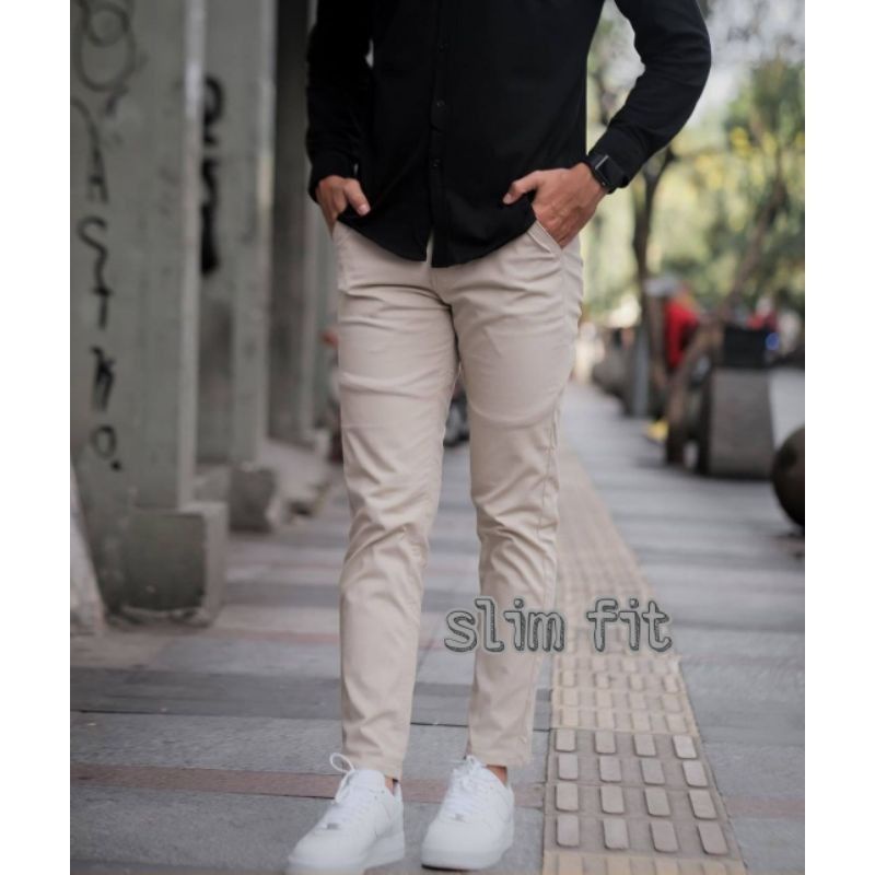 Celana Chino skinny Kancing Slimfit Premium Original