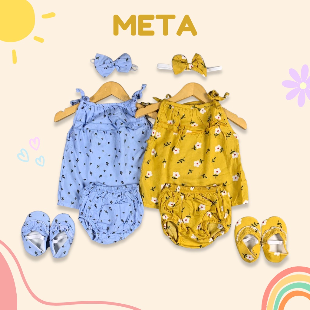 3-18 BLN SETELAN BAYI PEREMPUAN META FREE SEPATU DAN HEADBAND SET BAYI BY LITTLE KODA (SNI)