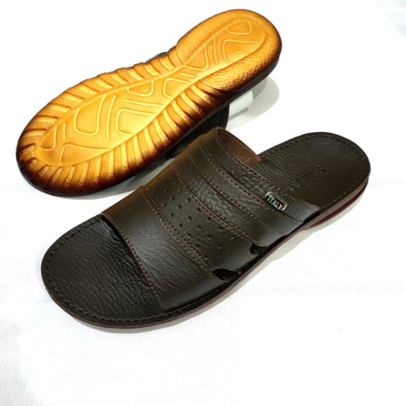 Sandal pria kulit STIFANO A1, A2, A3, A5 casual kekinian karet terbaru import murah