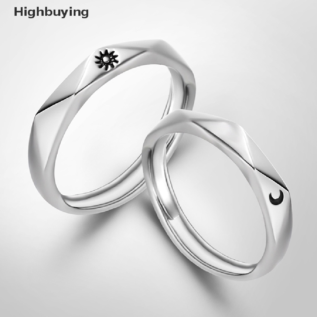 Hbid 1 Pasang Cincin Pasangan / Pria / Wanita Model Terbuka Adjustable Untuk Pesta Nikah / Tunangan Glory