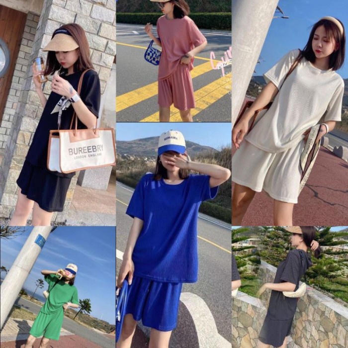 SETELAN SETCEL CELANA PENDEK OOTD OUTFIT FASHION WANITA KNIT 3/4 POLOS IMPORT PREMIUM
KOREA KOREAN S