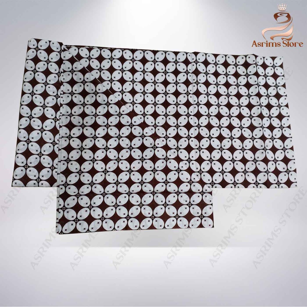 Kain Batik Jogja Jarik Batik Samping Kebat Jogjaan Hitam Putih Santoso AAA Premium Original-E