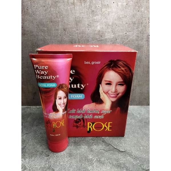 Facial foam rose pure way beauty 100ml SATUAN