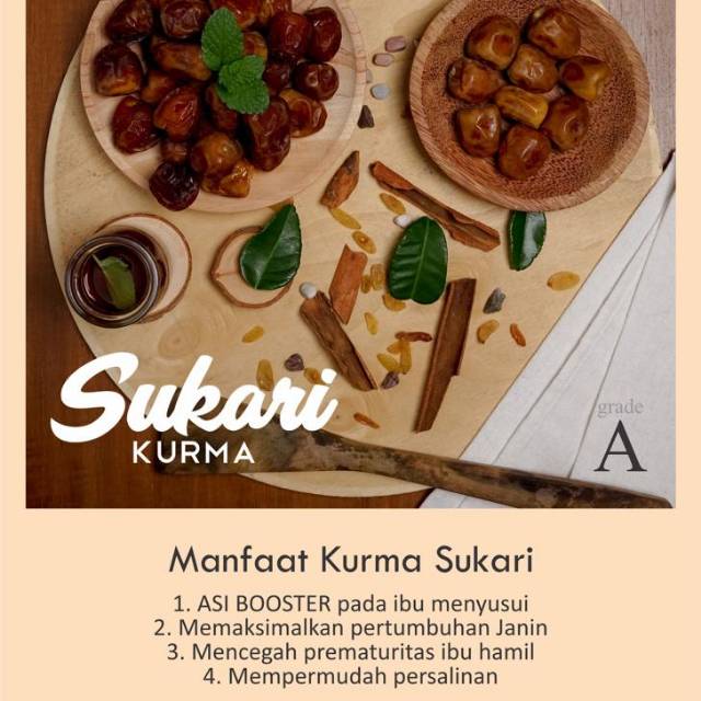 

KURMA SUKARI 500 GRAM. GRADE A ~ ORIGINAL MADINAH