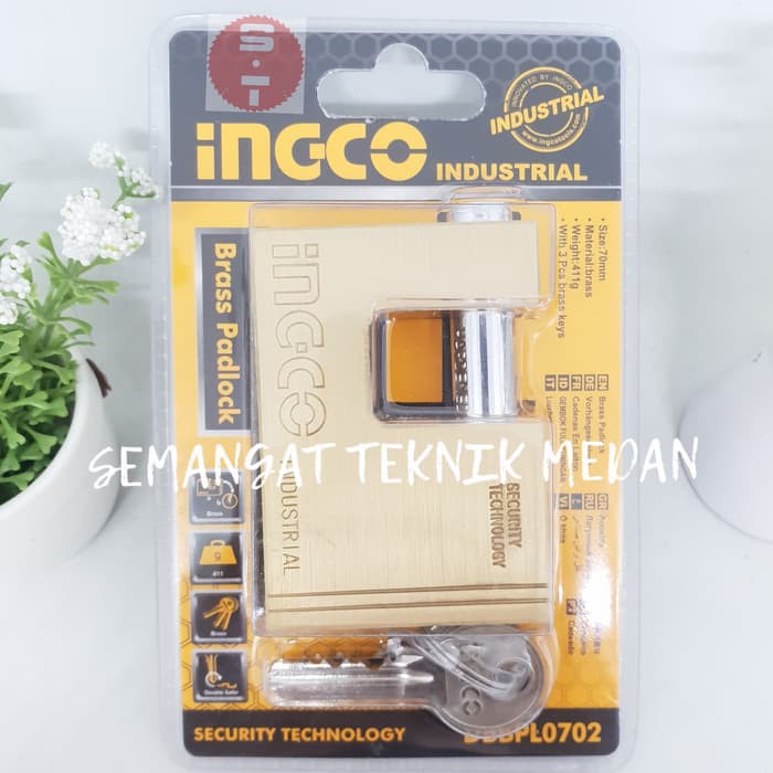 Gembok Kuningan Gudang Brass Padlock 70mm 70 Mm Ingco Qlty Yale