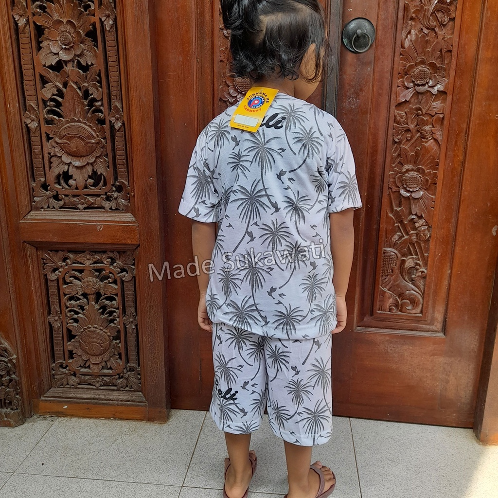 Setelan Baju celana anak gambar barong khas bali