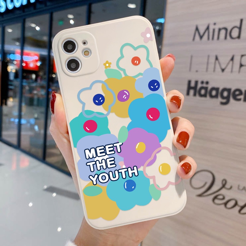 Soft Case TPU Motif Bunga Senyum Untuk Realme C25Y C21Y 9i 8i 7i 6i 5i 8 7 5 9 Pro Plus 8 Pro Plus 8 Pro C25 6s 5s C2 C3 50A C21 C15 C20 3011 C15