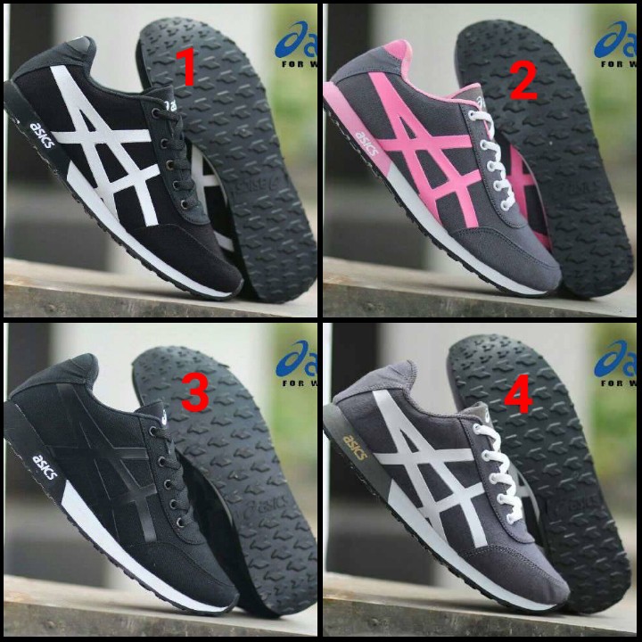 Sepatu Sneakers Wanita Asic Sport Olahraga Cewek Kasual Kerja Lari Running Jogging Senam Zumba