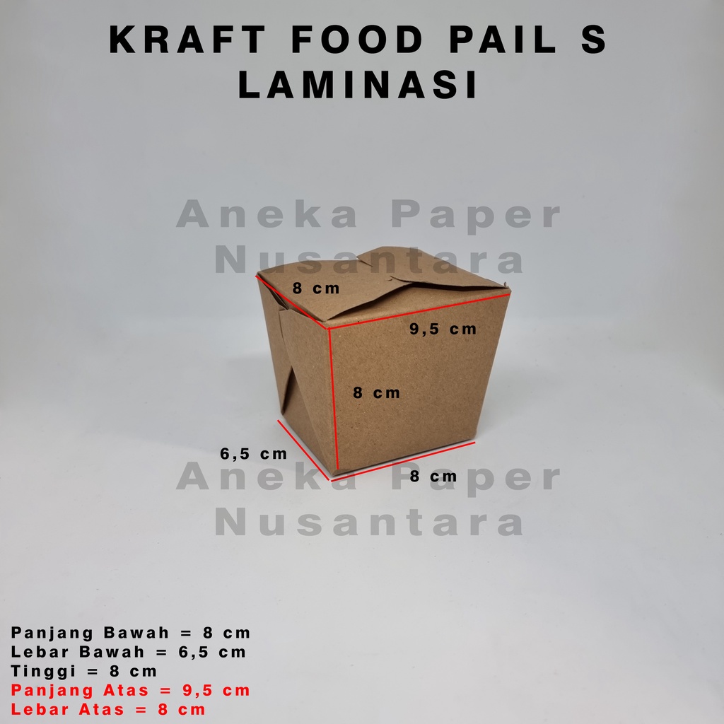 Kraft Food Pail S / Foodpail / Rice Box Laminasi Dalam