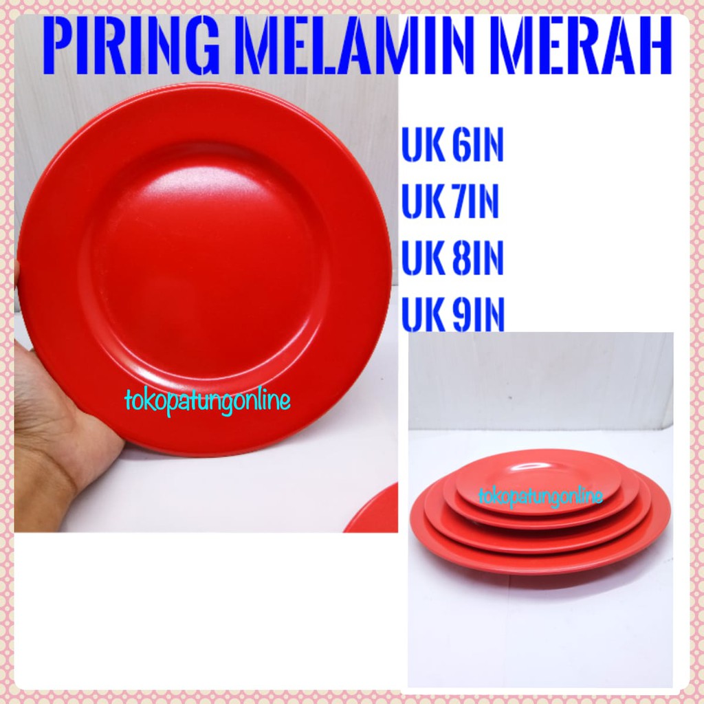 Piring Buah Melamin Merah 6in