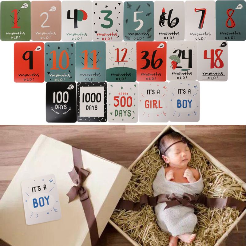 Mary 20Pcs / Set Stiker Foto Memori Bayi / Wanita Hamil 1-12 Bulan