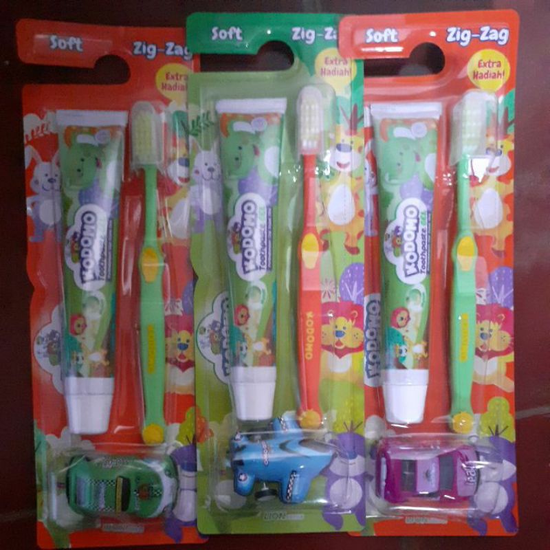 Kodomo Pasta Gigi Anak sikat Gigi anak set bonus mainan sikat gigi pasta gigi set