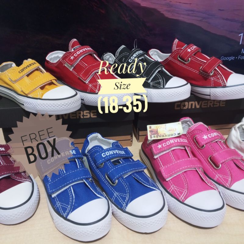 SEPATU SNEAKERS ANAK PEREMPUAN CONVERSE ALLSTAR VELCRO DAN TALI COD (Bayar di Tempat)