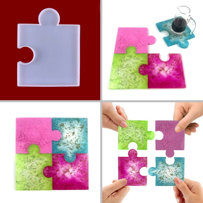 Siy Cetakan Resin Epoksi UV Handmade DIY Bentuk Puzzle Bahan Silikon Untuk Dekorasi Rumah