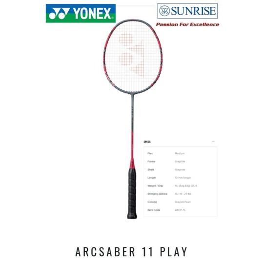 raket yonex arcsaber 11 play original