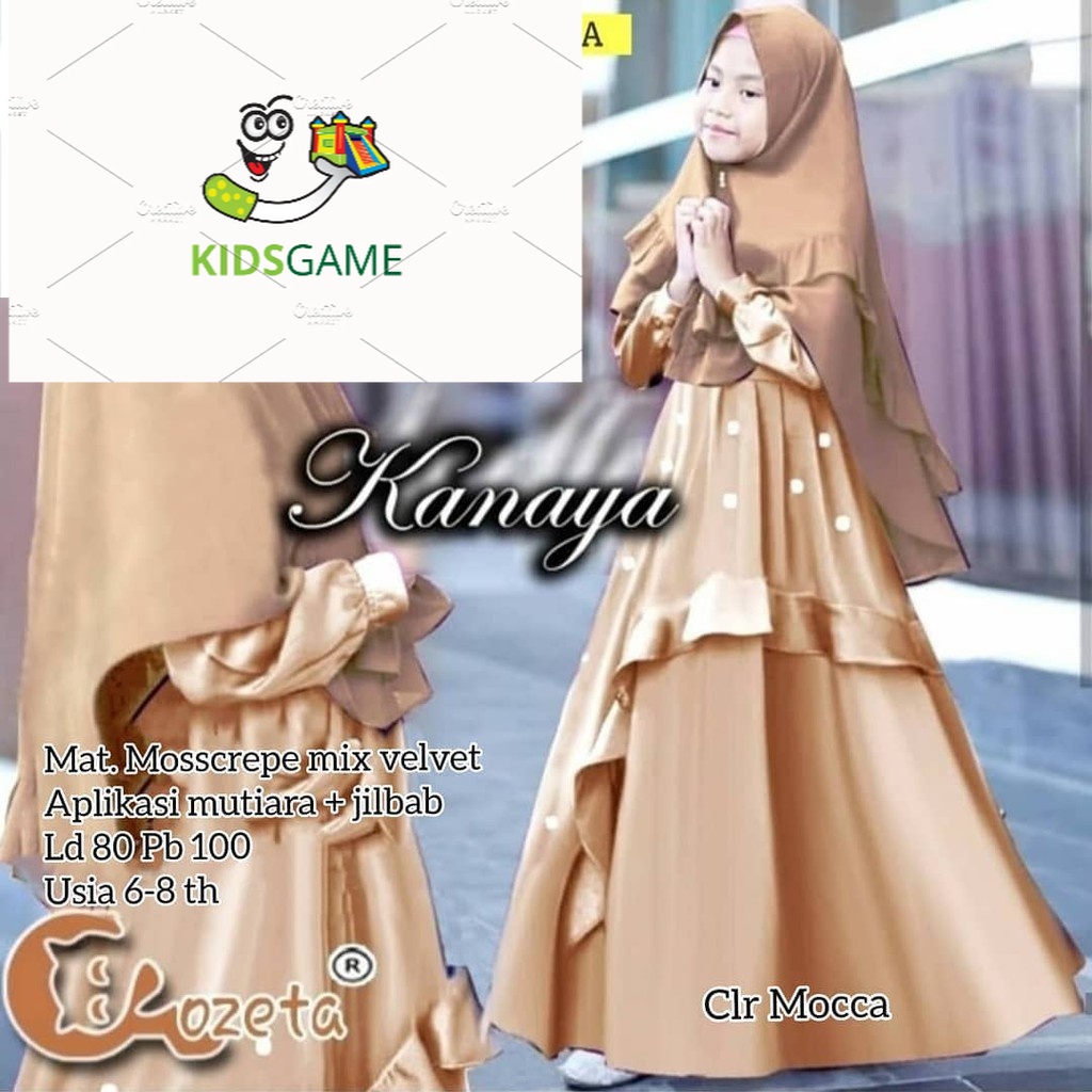 KANAYA SYARI KIDS Baju Gamis Anak Perempuan Terbaru 2020 Baju Anak Umur 6 - 8 Tahun Gamis Anak Syari