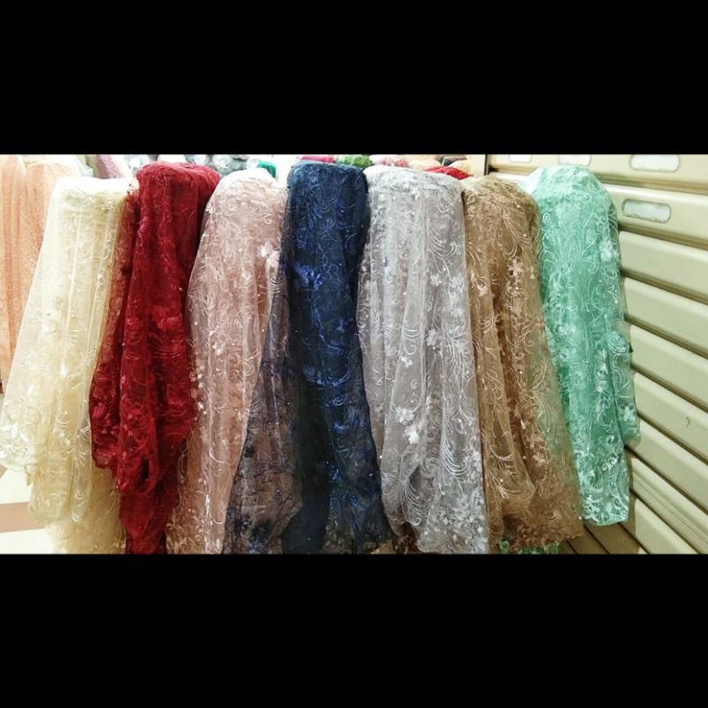 PROMO!! kain Tulle renda / bahan gaun,kebaya,seragaman,dll TERMURAH