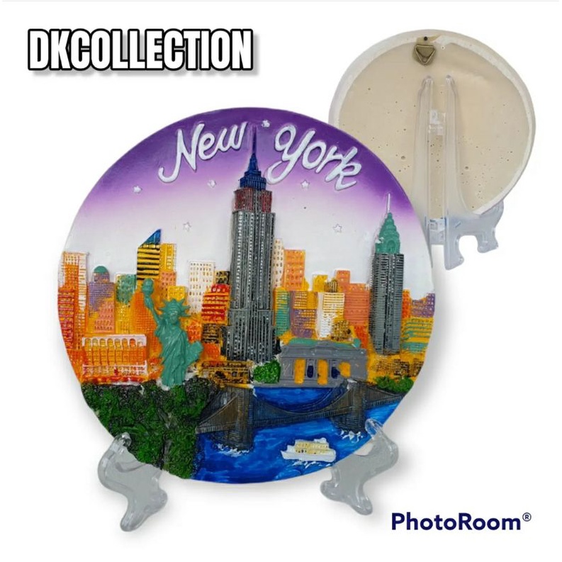 Pajangan piring newyork pajangan piring Amerika Souvenir pajangan meja New York