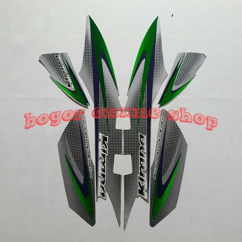 striping motor honda kirana 2005 silver-hijau
