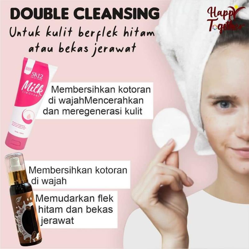 SR12 PAKET DEEP CLEANSING / DOUBLE CLEANSING SR12 / PEMBERSIH KULIT WAJAH MAXIMAL