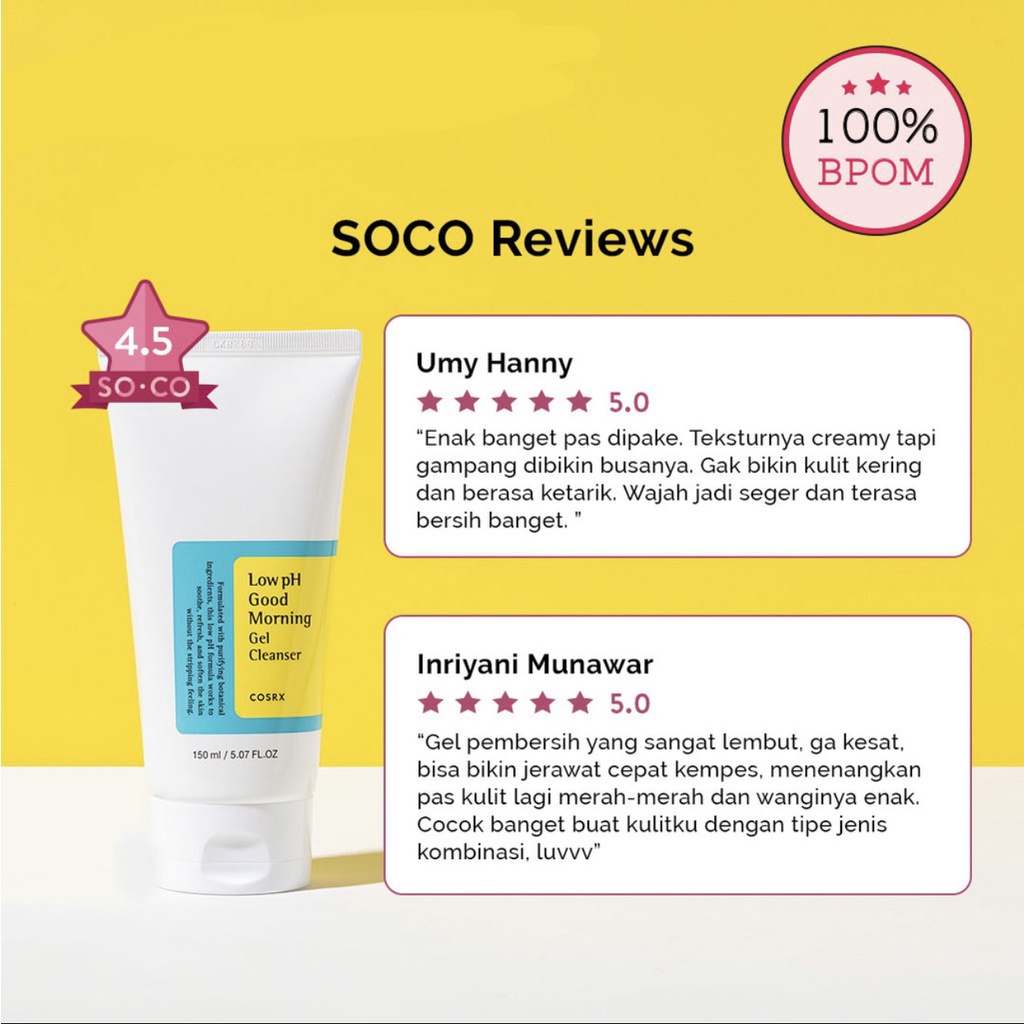 COSRX Low pH Good Morning Cleanser  50ML 150 ML (Sabun Wajah Untuk Semua Jenis Kulit)