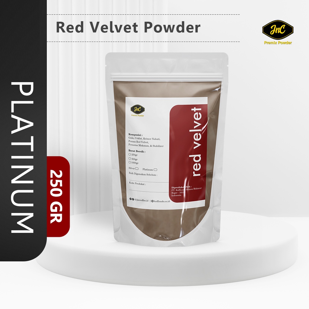 JnC Red Velvet Platinum Powder 250gr - 500gr I Bubuk minuman