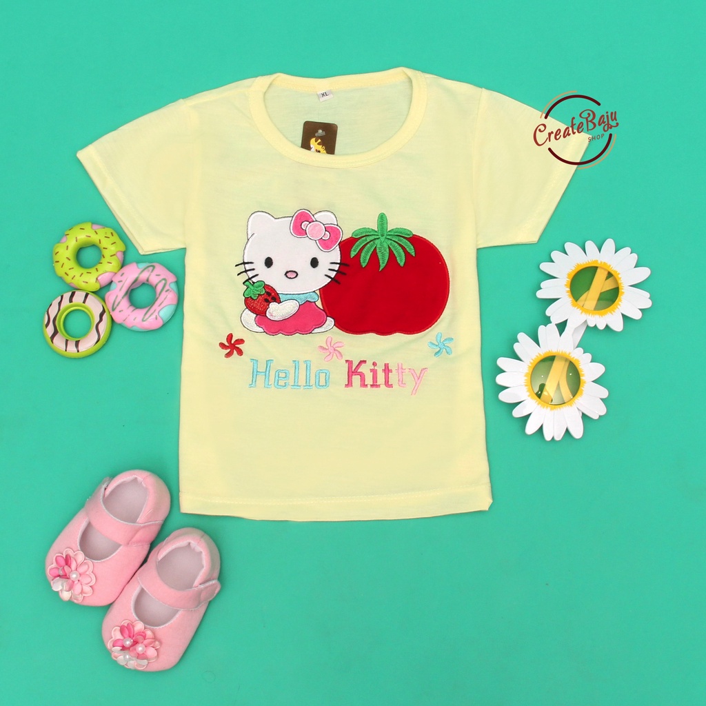 BAJU KAOS ANAK CEWEK 1-4 TAHUN HELLO KITTY TOMAT TERMURAH ATASAN ANAK CEWEK