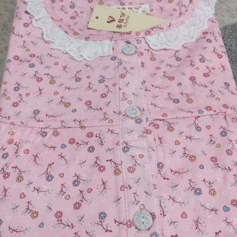 Piyama PP tebal full print L & XL-KANCING FLOW A PINK