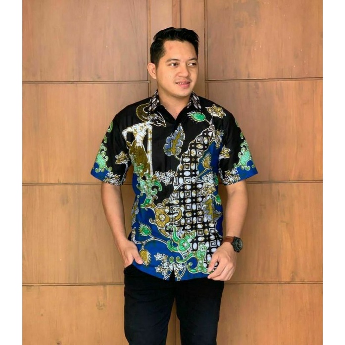 BAJU PRIA PENDEK~kemeja batik wayang pandawa