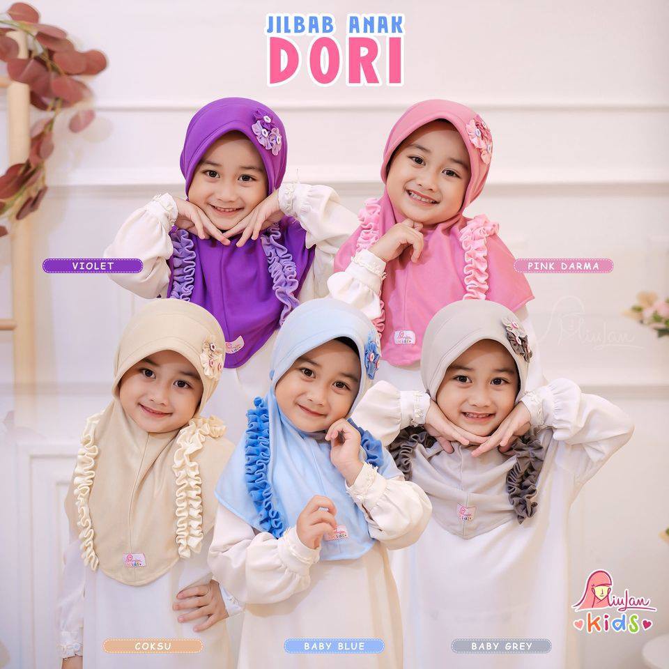 JILBAB ANAK DORI | Jilbab MiuLan Anak | Kerudung Anak Instan Tali Belakang Lucu