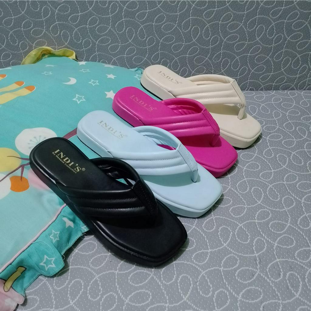 NESANH - TRISHA Sandal Platform Wanita Sandal Jepit Wanita Kekinian Empuk