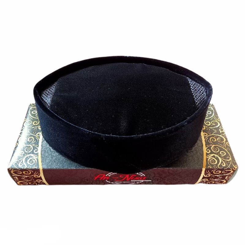 Songkok Nasional Peci Full Ac Hitam Kopyah Dewasa Tinggi 9cm Bludru Halus