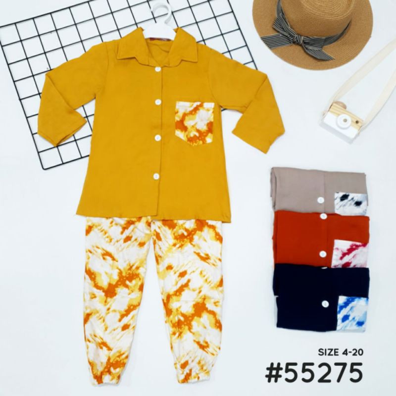 Setelan Kemeja Tie dye Anak Catherine (8-9t)